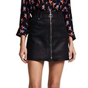 7 for all mankind front zip black skirt